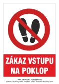 Tabulka - Zákaz vstupu na poklop