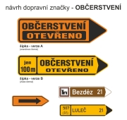 Dopravní značka - Šipka občerstvení ver_A-B