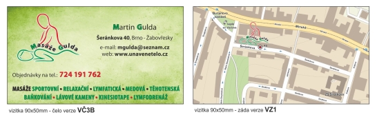 Náhled vizitek Masáže Gulda verze V3B